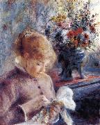 Pierre-Auguste Renoir Feune Femme cousant oil painting artist